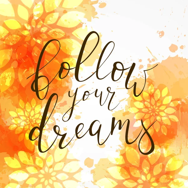 Watercolored çiçek tipografi arka plan