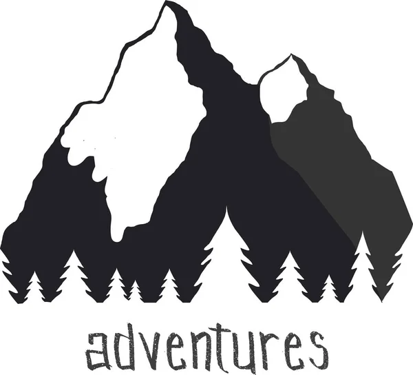 Montagnes symbole aventure — Image vectorielle