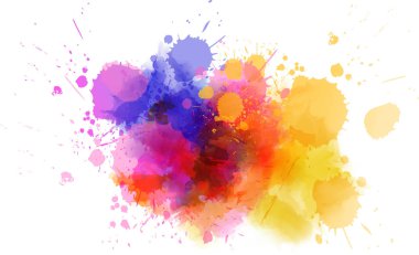 Çok renkli sıçrama suluboya leke