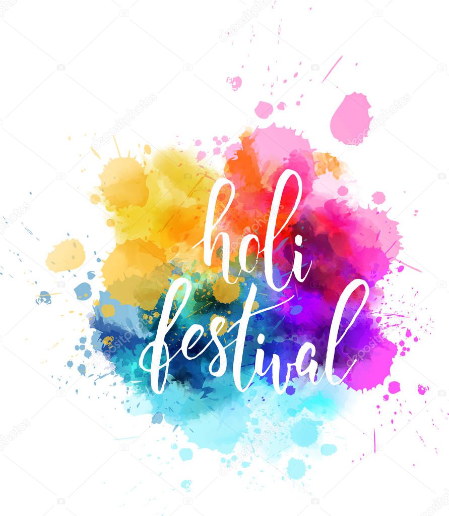 Colorful Holi festival watercolor splash background