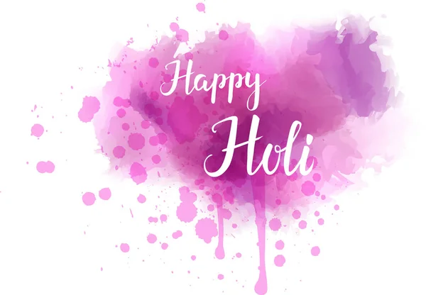 Kleurrijke Holi festival aquarel splash achtergrond — Stockvector