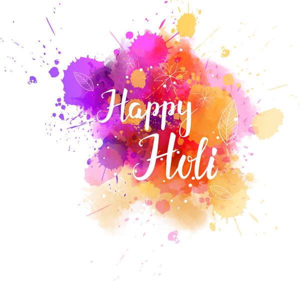 Цветные Холи фестиваль акварель всплеск фона
