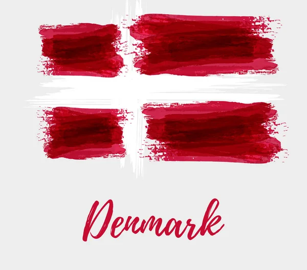 Danmark grunge flagga bakgrund — Stock vektor