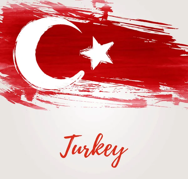 Бэкграунд с ухмыляющимся флагом Турции — стоковый вектор