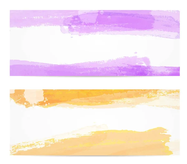 Aquarel geborsteld banners — Stockvector