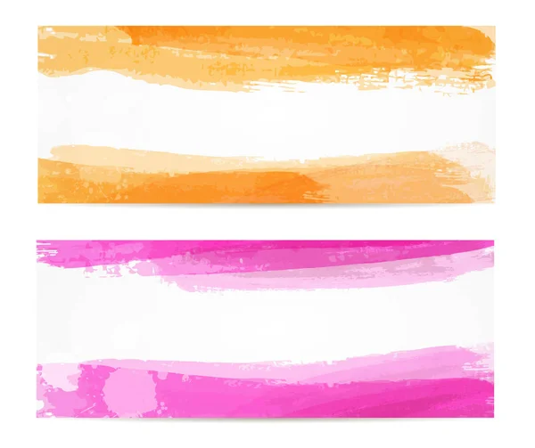 Watercolor brushed banners — Stock Vector