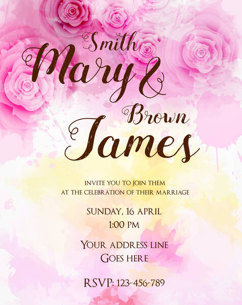 Floral invitation wedding template