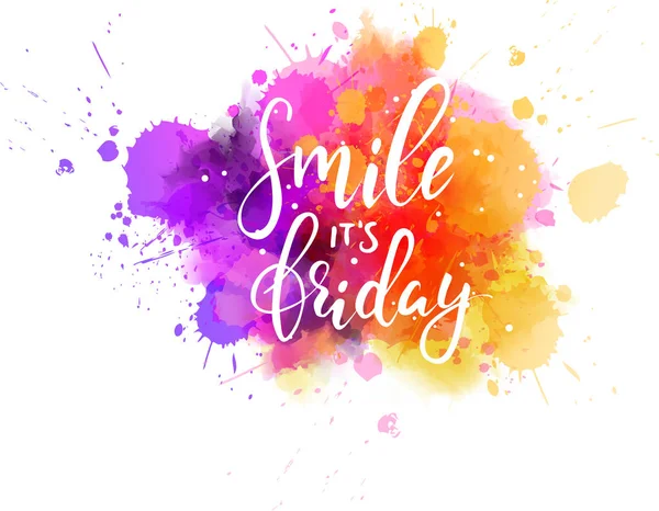 Smile it's friday modern calligraphy — Stock Vector