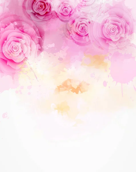Absztrakt virágos roses-sablonnal — Stock Vector