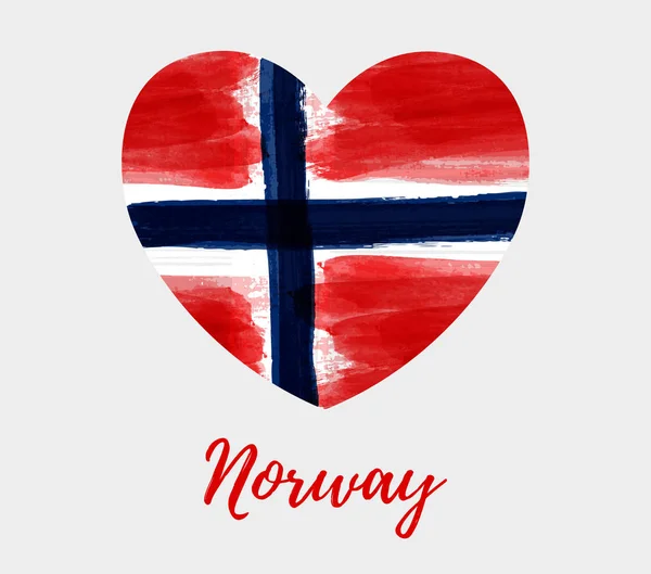 Fondo de Noruega con bandera del corazón — Vector de stock