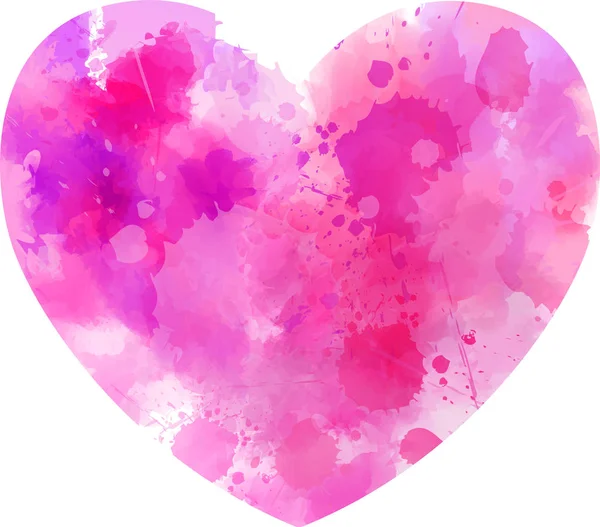 Rose abstrait aquarelle coeur — Image vectorielle