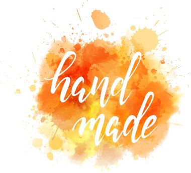 El hat üzerinde sulu boya boya sıçrama yaptı.