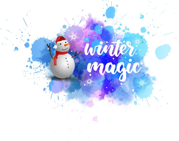 Invierno magia caligrafía letras — Vector de stock