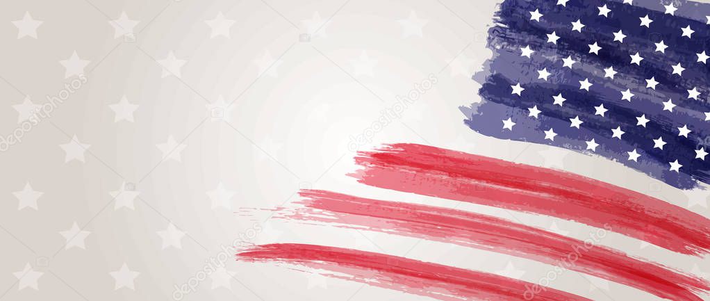 Banner with grunge USA flag