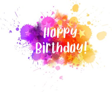 Renkli boya sıçrama mutlu yıllar yazı