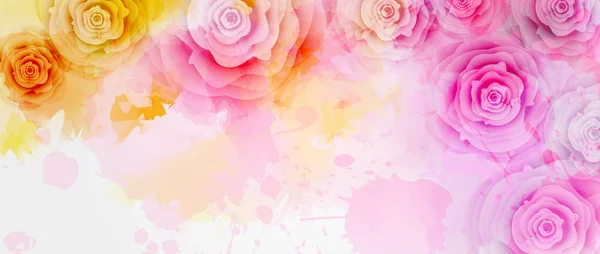 Fond aquarelle avec des roses — Image vectorielle
