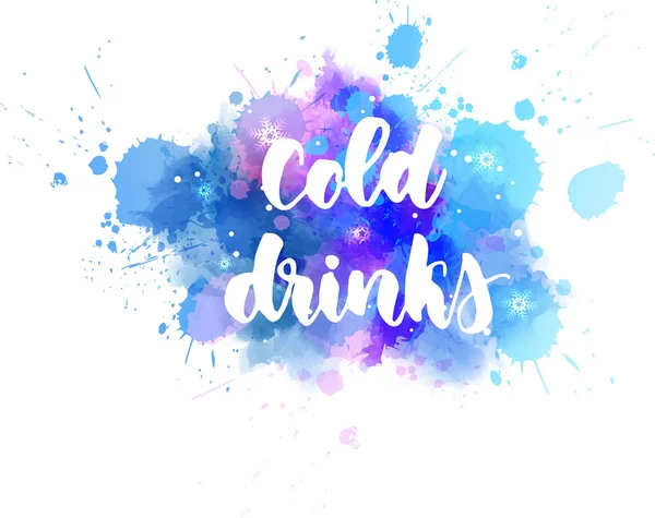 Letras de bebidas frías — Vector de stock