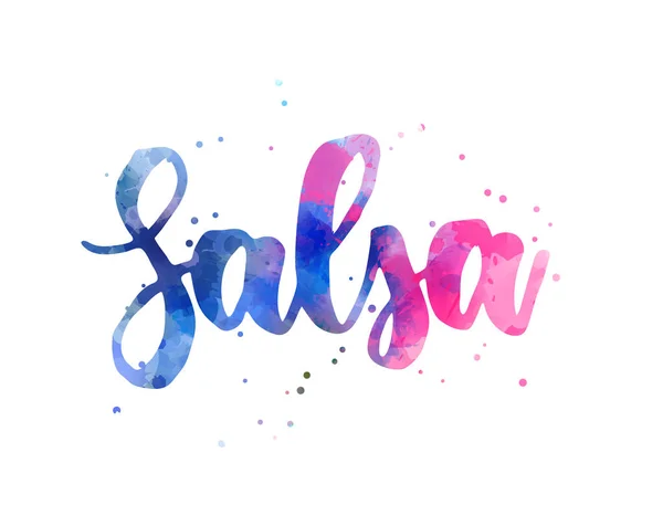 Salsa akvarell betűk — Stock Vector