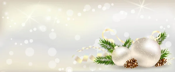 Boże Narodzenie transparent z dekoracji — Wektor stockowy