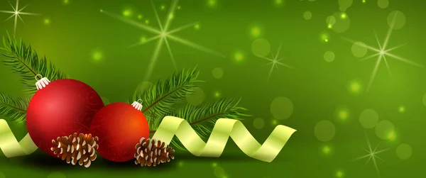 Χριστούγεννα πράσινο banner — Διανυσματικό Αρχείο