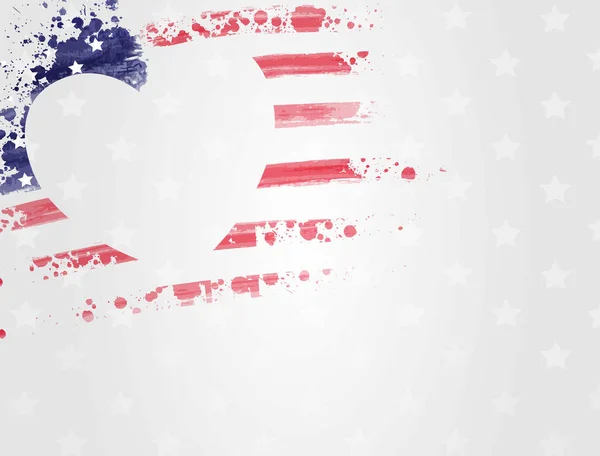 Bandera con bandera de EE.UU. en forma de corazón grunge — Vector de stock