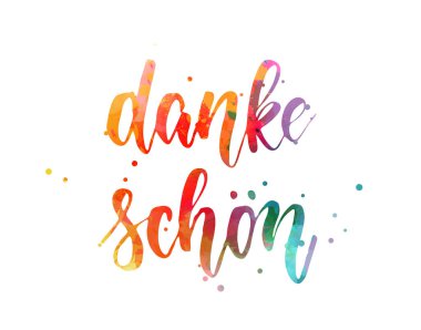 Danke schon - el yazması harfler.