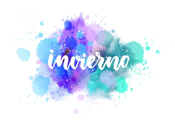Invierno -水彩飞溅上的字母 — 图库矢量图片