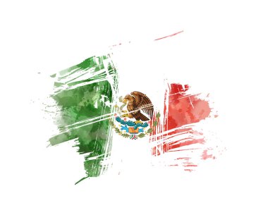 Grunge Mexico flag clipart