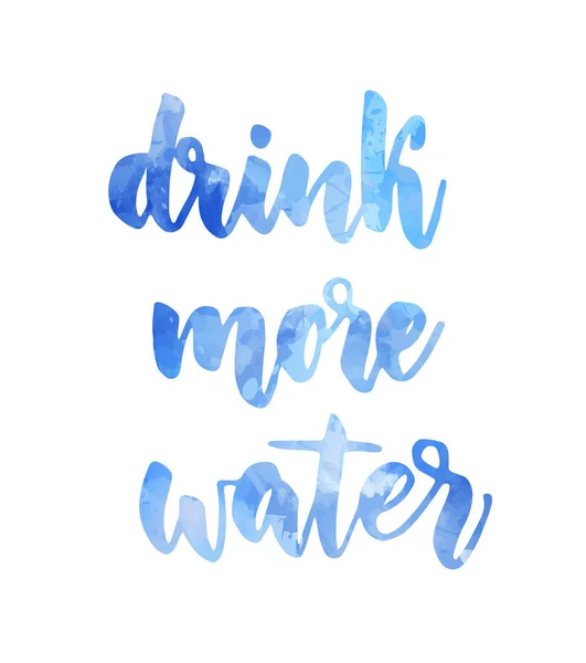 Drink more water calligraphy — 图库矢量图片