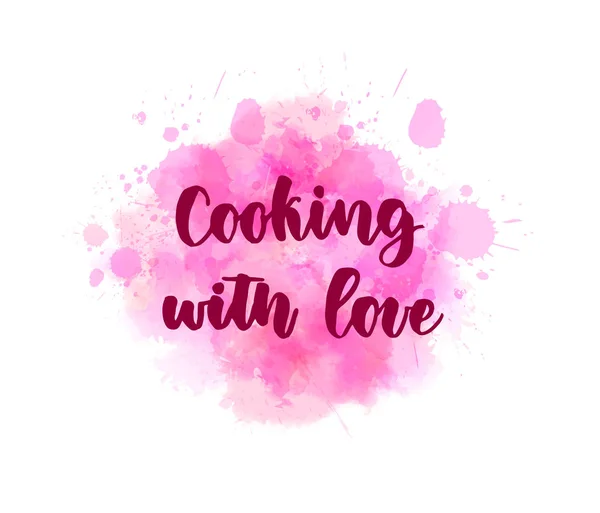 Cozinhar com amor lettering fundo — Vetor de Stock