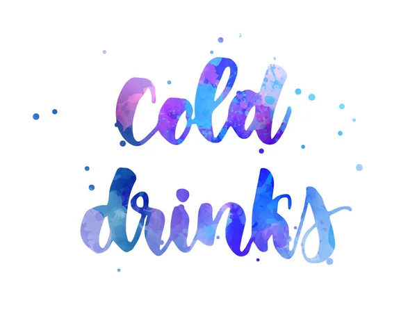 Letras de bebidas frias — Vetor de Stock
