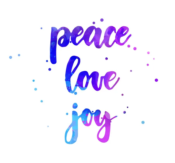 Pokój miłość radość liternictwo — Wektor stockowy
