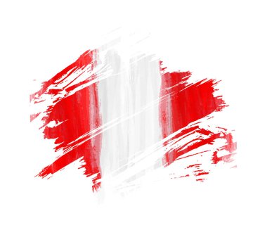 Abstract grunge painted flag of Peru clipart