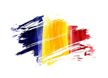 Grunge Romanya suluboya bayrağı