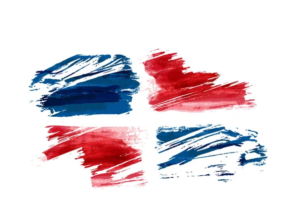 República Dominicana abstrato pintado grunge bandeira —  Vetores de Stock