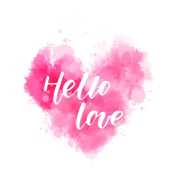 Hello love - kézzel írott betűk — Stock Vector