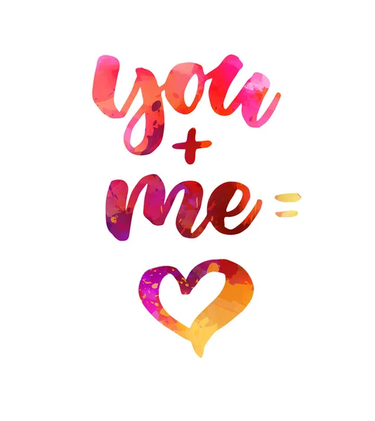 You and my heart lettering — стоковый вектор