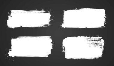 Tasarımın için beyaz grunge pankartı. Soyut boyalı arkaplan şablonları. Siyah arkaplandaki büyük çirkin afişler..