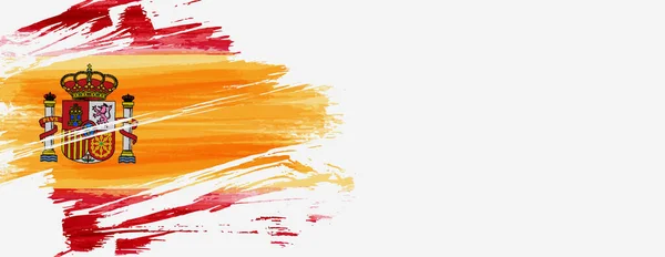 Abstract Brushed Watercolor Flag Spain Holiday Template Background National Holidays — 스톡 벡터
