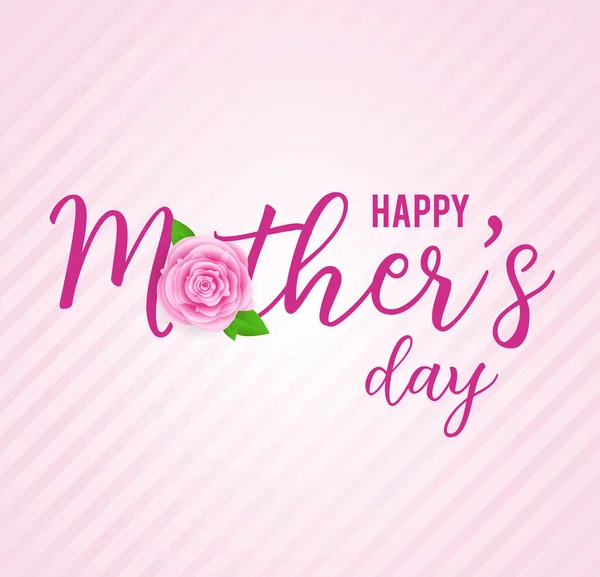 Tarjeta Felicitación Del Día Madre Con Rosas Rosadas Abstractas Letras — Vector de stock