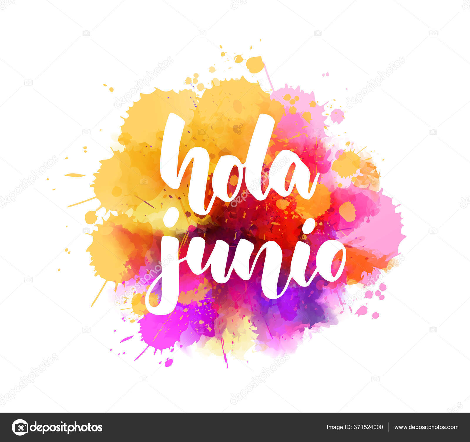 Hola Junio Hello June Spanish Handwritten Modern Calligraphy Lettering