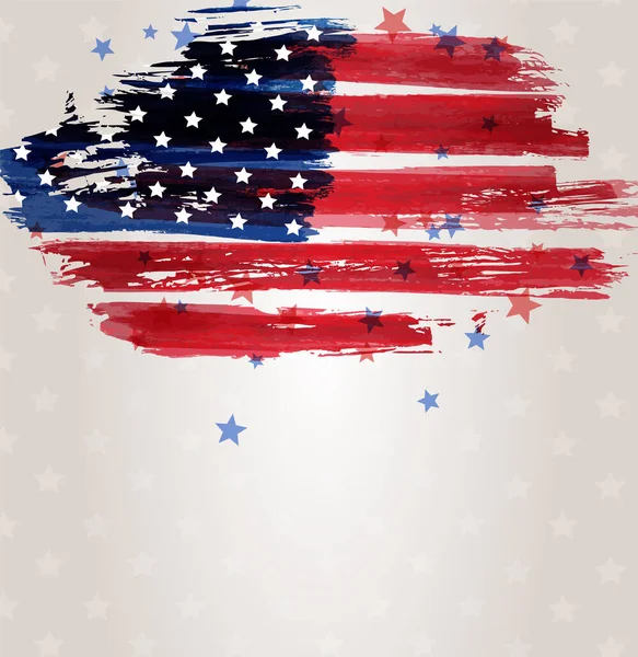 Amerikan Soyut Grunge Bayrağı Boyadı Amerika Birleşik Devletleri Için Şablon — Stok Vektör
