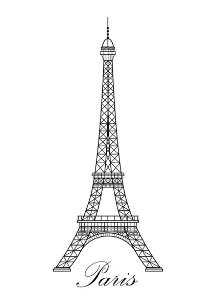 Torre Eiffel ilustración vectorial aislada — Archivo Imágenes Vectoriales