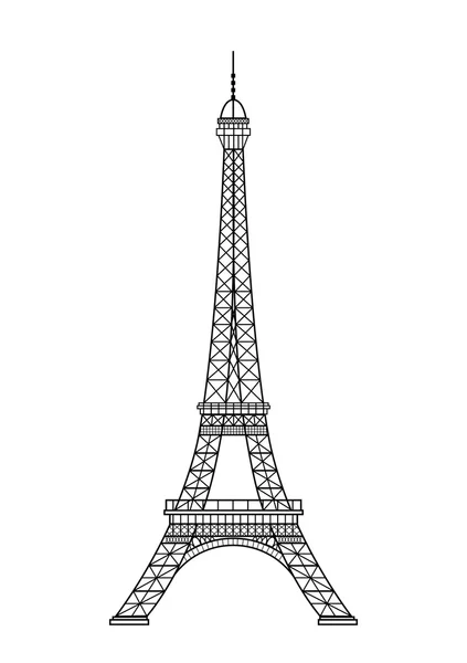 Eiffel toren geïsoleerd vectorillustratie — Stockvector