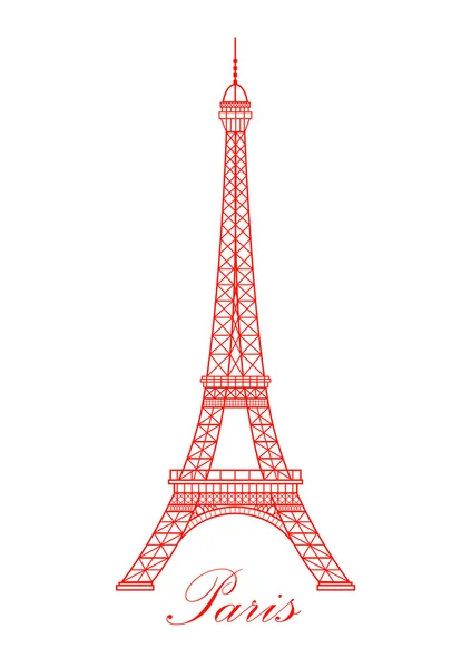 Ilustracja wektorowa na białym tle wieża Eiffel — Wektor stockowy