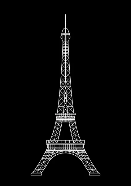 Ilustracja wektorowa na białym tle wieża Eiffel — Wektor stockowy