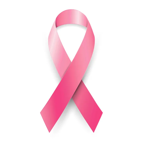 Göğüs kanseri farkındalığı ayı pembe kurdele — Stok Vektör