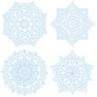 Noel dantel çerçeve çizilmiş, mandala.