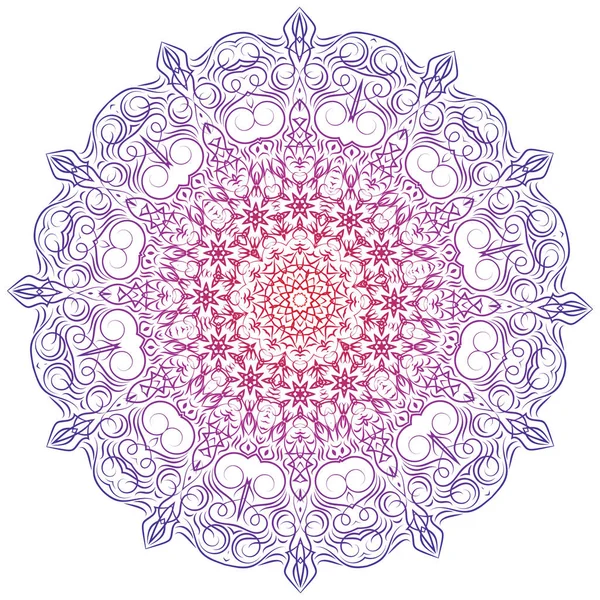 Handgezeichneter weihnachtlicher Spitzenrahmen, Mandala. — Stockvektor