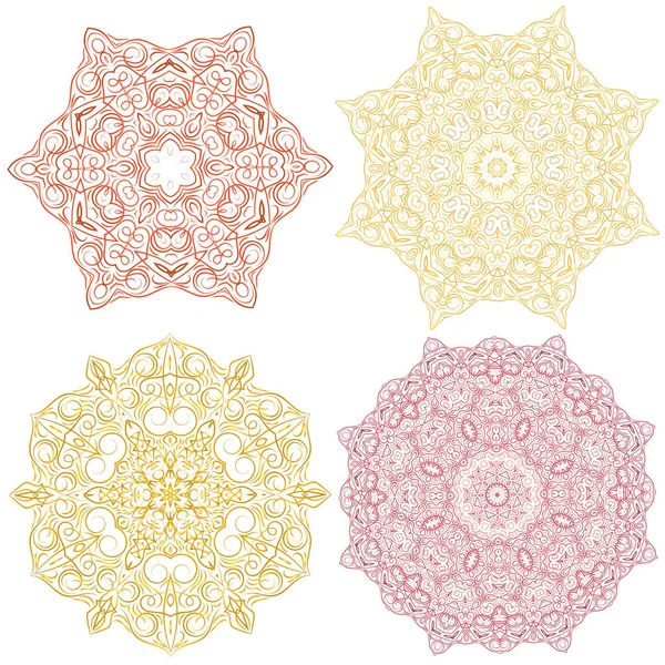 Cadre en dentelle de Noël dessiné à la main, mandala . — Image vectorielle